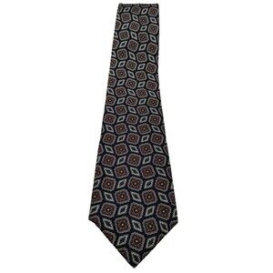 Stafford 100% Silk Tie Men Blue Red Gray Geometric Square Diamond Necktie 56"x3"